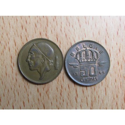 Belgium 1965 50 Centime Belgie (Dutch - Flemish Text) Coin