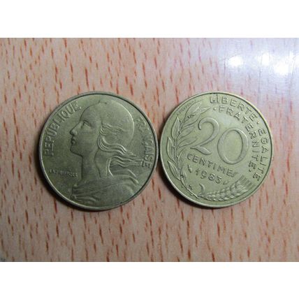 France Republic 1983 20 Centimes Coin