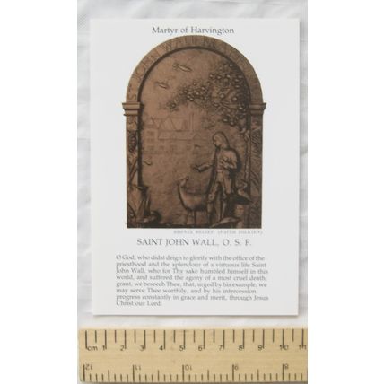 Illustrated card - Martyr of Harvington, Saint John Wall, O.S.F.