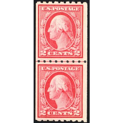 411, Mint VF LH 2¢ Coil Line Pair - With PFC Certificate - Stuart Katz