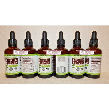 Trader Joe’s Organic Liquid Stevia Sweetener Sugar Free 2fl oz 60ml (6 Bottles)