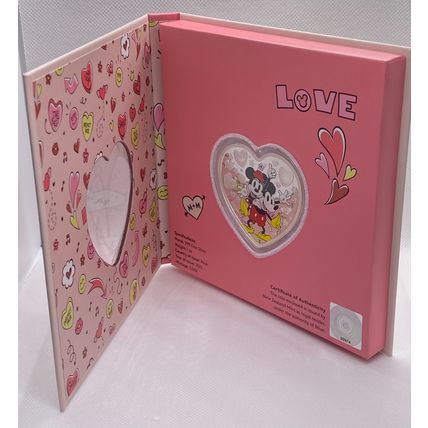 1 Oz 2025 Agoro Silver Collectible Disney I Love Us - Mickey and Minnie Mouse