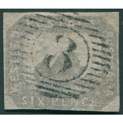Western Australia 1859 6d grey-black 'Headless Swan' SG19var used