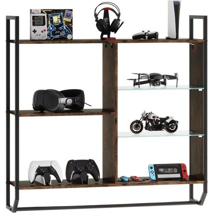 EYCOAL Gaming Floating Shelves, Wall Mounted Wooden Decor Display Shelf with 34"