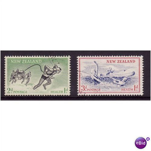 NEW ZEALAND 1957 HEALTH STAMPS SET 2 VALS FINE USED