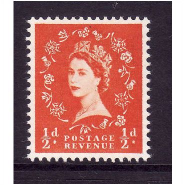 GREAT BRITAIN 1955 SG540 QEII ED CROWNS 1/2d ORANGE U/M MINT #5