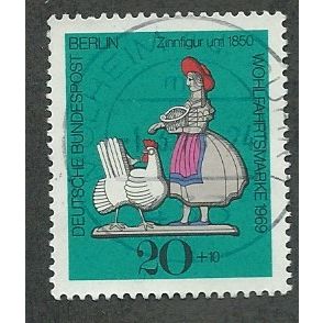 BERLIN -1969 20pf + 10 'HUMANITARIAN RELEIF FUNDS' FINE USED (EBID44-723)