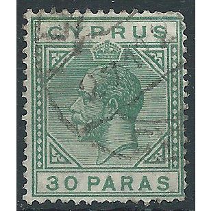 Cyprus 1923 SG88 30pa Green Fine Used . ..