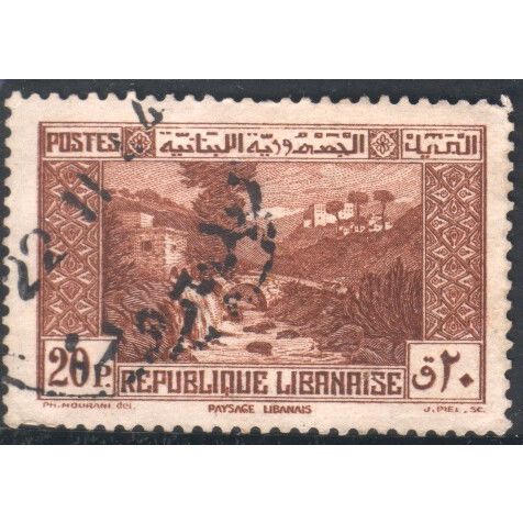 Lebanon 1937 - SG214 - 20p brown - Lebanese Landscape - used
