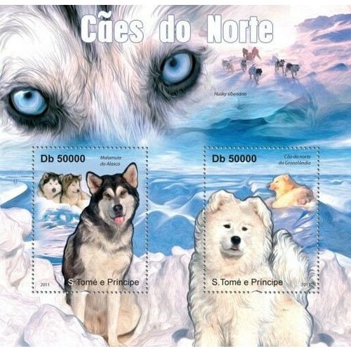 SAO TOME PRINCIPE 2011 SHEET MNH NORTHERN DOGS CHIENS PERROS HUNDEN CANI CAES 3