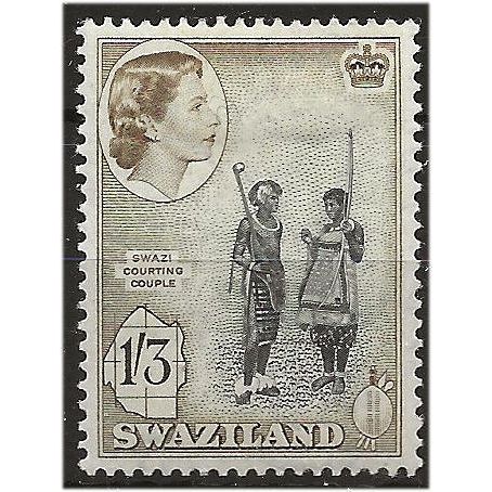 Swaziland 1956 SG60 1/3d Black & Deep Olive Mounted Mint . ..