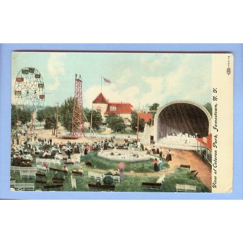 New York Jamestown View Of Celoron Park Park View w/Ferris Wheel Bandshell~23