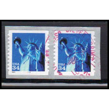 Used 3477 34c Statue of Liberty Very Fine CNP Left 1111 SQ PA3738