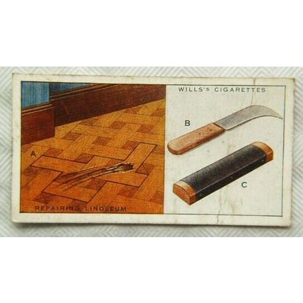1936 Wills Household Hints 20 Repairing Linoleum