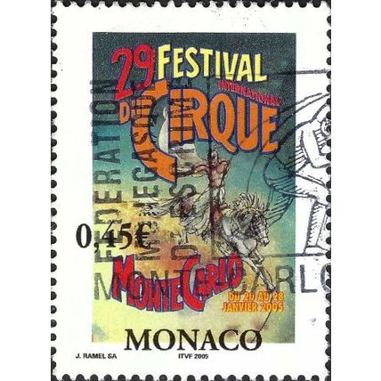 MONACO, International Circus Festival of Monte Carlo, blue grey 2004, 0.45