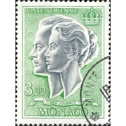 MONACO, Prince Rainier III and Princess Grace Patricia, green 1966, 3F