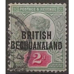 Bechuanaland 1887 SG34 2d Grey-Green & Carmine Fine Used .