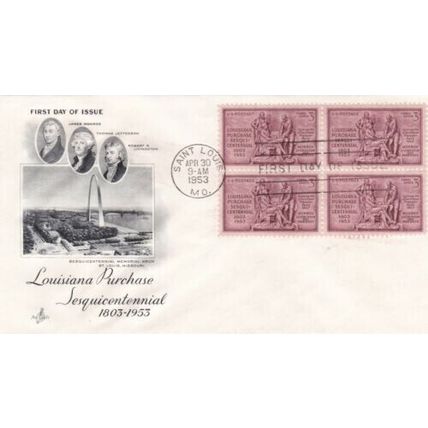 United States 1953 Louisiana Purchase FDC Saint Louis Cancel Unaddressed VGC