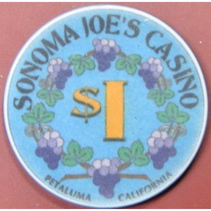 Sonoma Joe's. $1 Casino Chip. Petaluma, CA. 09B.