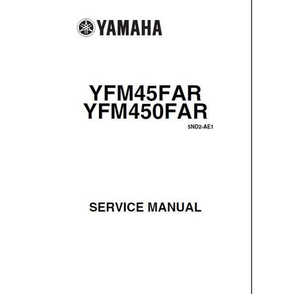 YAMAHA YFM45FAR YFM450FAR SERVICE MANUAL ALL TERRAIN VEHICLE 405 PAGES ENGLISH
