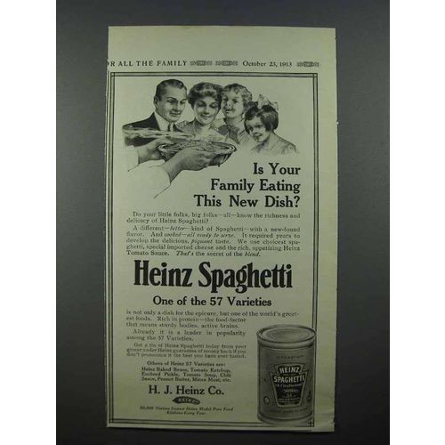 1913 Heinz Spaghetti Ad - Family Eating