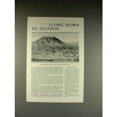 1930 Ford Plane Ad - Flying Down to Ecuador!