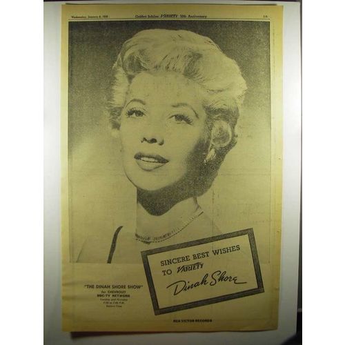 1956 NBC-TV The Dinah Shore Show Ad - Best To Variety