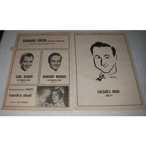 1956 NBC-TV Caesar's Hour Ad - Carl Reiner, Sandra Deel