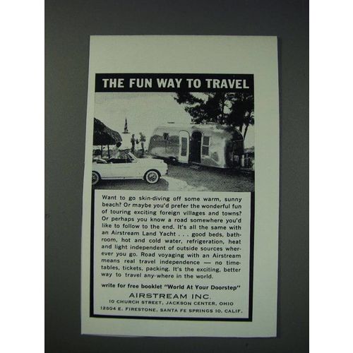 1963 Airstream Land Yacht Trailer Ad - The fun way to travel