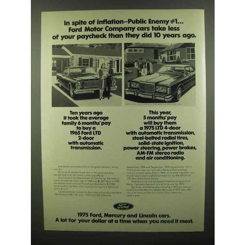 1975 Ford LTD 4-Door Car Ad - In Spite of Inflation