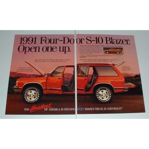 1991 Chevrolet Four-door S-10 Blazer Ad - Open one up