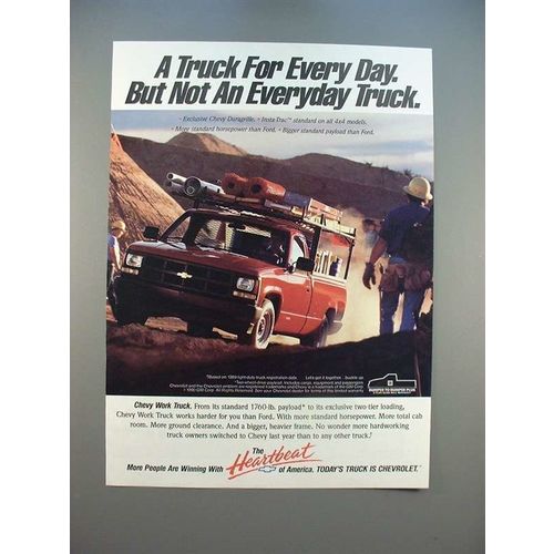 1991 Chevrolet Chevy Work Truck Ad - Not Everday