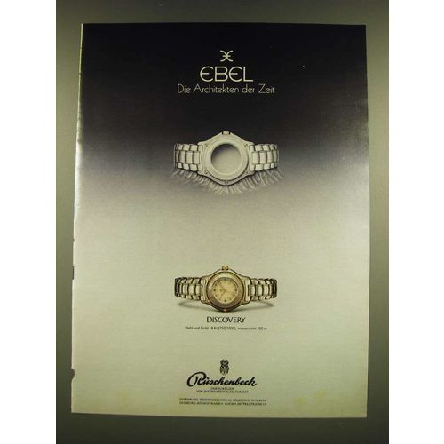 1990 Ebel Discovery Watch Ad - (in German) Ebel Die Architekten der Zeit