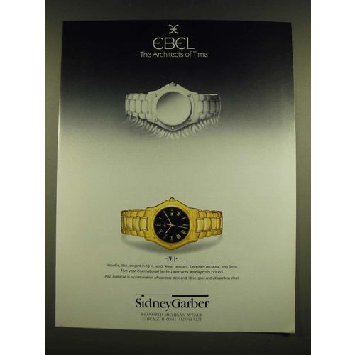 1990 Ebel 1911 Watch Ad - Ebel The Architects of Time