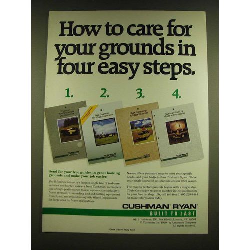 1990 Cushman Ryan Turf-Care Vehicles Ad - How to care for your grounds