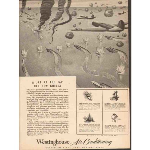 WESTINGHOUSE ELECTRIC MFG CO 1943 jab Jap New Guinea WW2 vintage ad