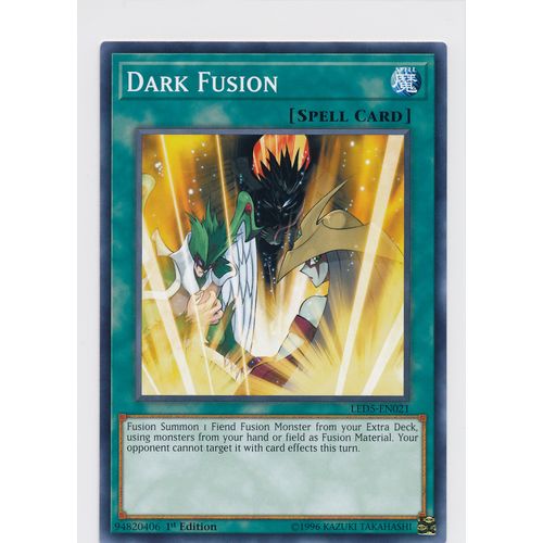 YuGiOh Immortal Destiny LED5-EN021 Dark Fusion 1st Edition