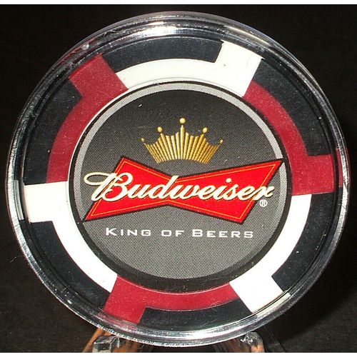 Budweiser Beer POKER CHIP Golf Ball Marker - Black & White