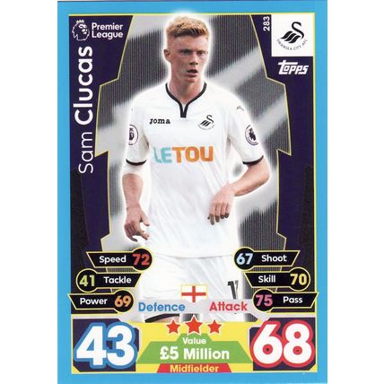 Match Attax 2017/2018 283 Sam Clucas Swansea City