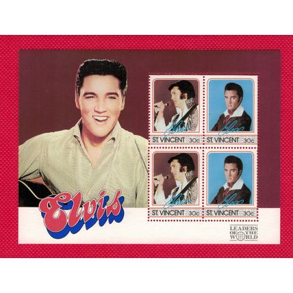 ZAYIX St. Vincent 878-881 souvenir sheets MNH music Elvis Presley 011022SM12M