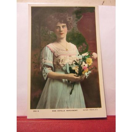 MISS ESTELLE MARCHMONT . actress. unused antique postcard RP /