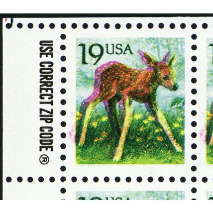2479, 19¢ Fawn With Large Color Shift Error Sheet of 100 Stamps - Stuart Katz