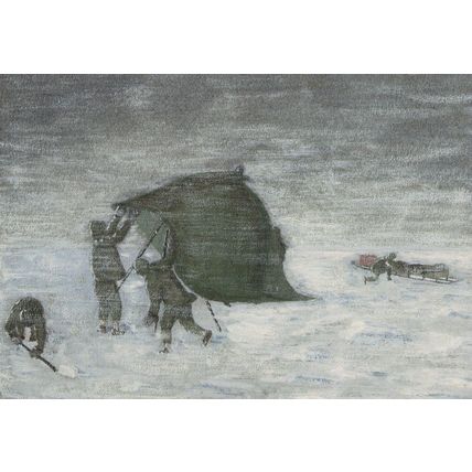 Erecting A Pyramid Tent on Terra Nova Polar Expedition Postcard