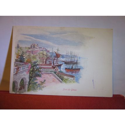 PORT de GENES, GENOA, ITALY unused antique postcard. =