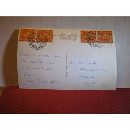 DANCING LEDGE, nr. SWANAGE, DORSET used vintage postcard RP 1952 pm =