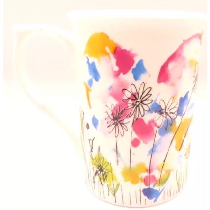 Hearts & Flowers Mug Bone China 10 CM Gift Microwave Dishwasher Proof Ceramic