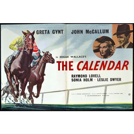 CALENDAR 1948 Greta Gynt John McCallum Edgar Wallace TRADE ADVERT