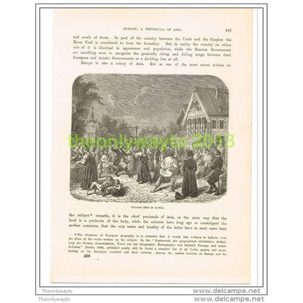 VILLAGE FETE IN RUSSIA, Book Illustration c1890
