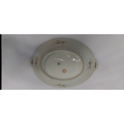 Antique CH Field Haviland Limoges GDA France Serving Dish Pink White Green Gold