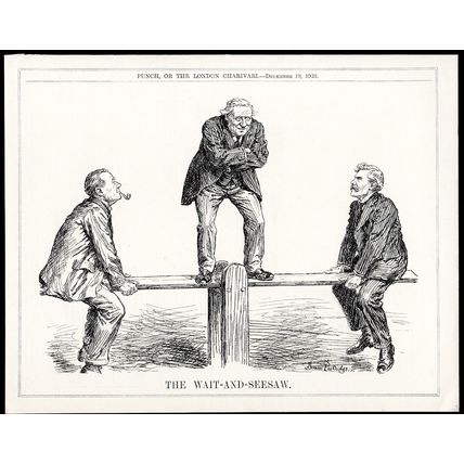 WAIT-AND-SEESAW 1923 John Bernard Partridge PUNCH CARTOON PAGE